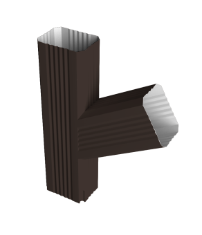 фото Тройник прямоугольный левый Vortex Lite PE RR 32 темно-коричневый Центр Кровли картинка Тройник прямоугольный левый Vortex Lite PE RR 32 темно-коричневый Центр Кровли