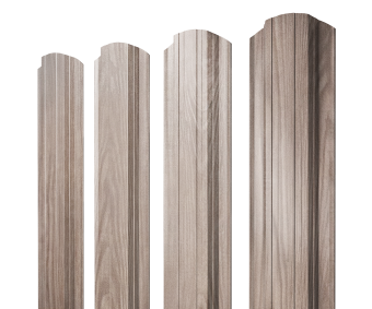 картинка Штакетник Прямоугольный фигурный 0,45 Print Elite White Wood TwinColor Центр Кровли