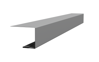 картинка Планка завершающая для Кликфальц Pro 0,5 Satin с пленкой RAL 9006 бело-алюминиевый (2м) Центр Кровли