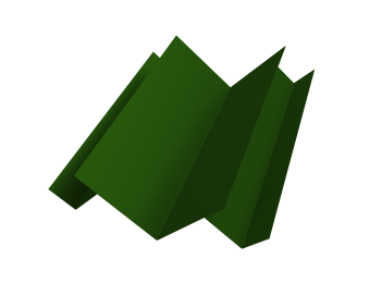 картинка Угол внутренний сложный Кликфальц Pro 0,45 PE с пленкой RAL 6002 лиственно-зеленый (2м) Центр Кровли