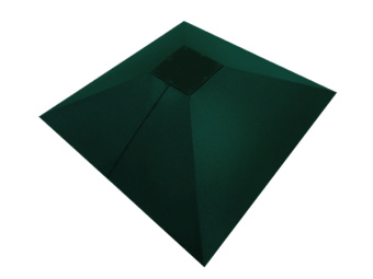 картинка Колпак на столб под фонарь 390х390мм 0,5 Satin с пленкой RAL 6005 зеленый мох Центр Кровли