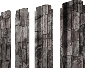 картинка Штакетник П-образный B фигурный Grand Line 0,45 Print Elite Fine Stone TwinColor Центр Кровли