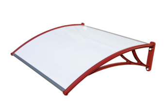 картинка Козырек Krovent из поликарбоната 1200х930х280 молочный (красный кронштейн) Центр Кровли