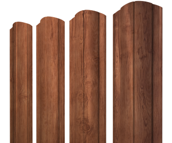 картинка Штакетник Круглый фигурный 0,45 Print Premium Rowan Wood Intense FTC Центр Кровли