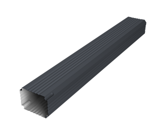 картинка Труба гофрированная Vortex Lite 76х102х2000мм PE RAL 7024 мокрый асфальт Центр Кровли