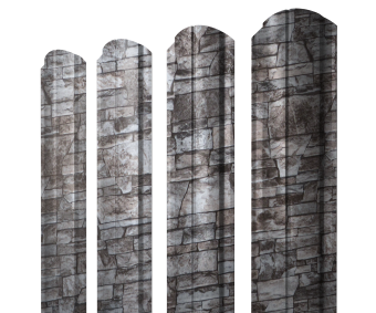 фото Штакетник Полукруглый Slim фигурный 0,45 Print Elite Fine Stone TwinColor Центр Кровли картинка Штакетник Полукруглый Slim фигурный 0,45 Print Elite Fine Stone TwinColor Центр Кровли