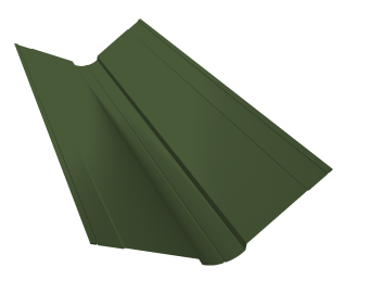 картинка Планка ендовы верхней фигурной 150x150 0,5 Satin Matt TX RAL 6020 хромовая зелень (2м) Центр Кровли