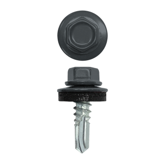 картинка Саморез по металлу 5,5х19 (250шт) сверло №3 RAL 7011 Центр Кровли