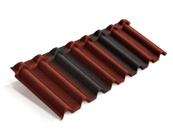 фото Лист композитной черепицы Metrotile Gallo красно-черный Центр Кровли картинка Лист композитной черепицы Metrotile Gallo красно-черный Центр Кровли
