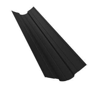 картинка Планка ендовы верхней фигурной 70x70 0,5 Velur X RAL 9005 черный (3м) Центр Кровли
