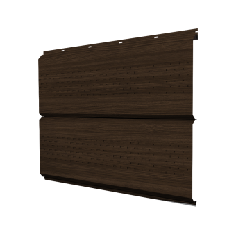 фото Софит ЭкоБрус new c перфорацией 0,45 Print Elite Coffee Wood TwinColor Центр Кровли картинка Софит ЭкоБрус new c перфорацией 0,45 Print Elite Coffee Wood TwinColor Центр Кровли