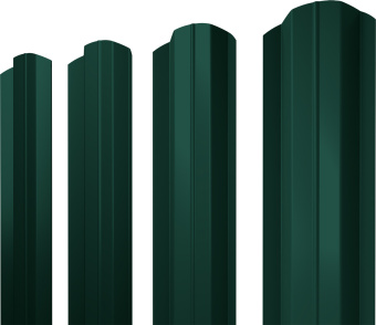 картинка Штакетник М-образный B фигурный Grand Line 0,5 Satin Matt RAL 6005 зеленый мох Центр Кровли