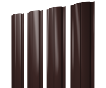 картинка Штакетник Полукруглый Slim с прямым резом 0,5 GreenCoat Pural BT RR 887 шоколадно-коричневый (RAL 8017 шоколад) Центр Кровли