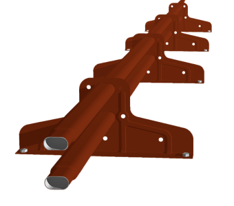 картинка Снегозадержатель Стандарт Т4 d 40х20 RAL 3009 (3м) Центр Кровли