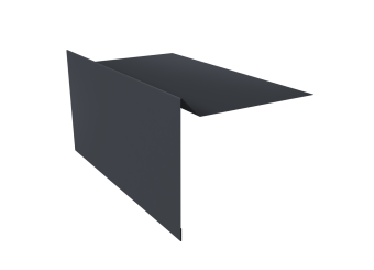 картинка Планка ветровая для мягкой кровли 100х20х70 0,5 Velur X RAL 7024 мокрый асфальт (3м) Центр Кровли