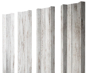 картинка Штакетник М-образный А с прямым резом 0,45 Print Elite Snow Wood TwinColor Центр Кровли