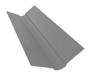 картинка Планка ендовы верхней фигурной 100x100 0,5 Satin с пленкой RAL 9006 бело-алюминиевый (3м) Центр Кровли