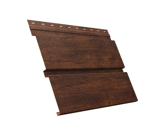 картинка Софит металлический Квадро Брус с перфорацией 0,45 Print Premium с пленкой Cherry Wood Dark FTC Центр Кровли
