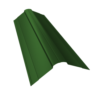 картинка Планка конька фигурного 100x100 0,45 PE с пленкой RAL 6002 лиственно-зеленый (3м) Центр Кровли