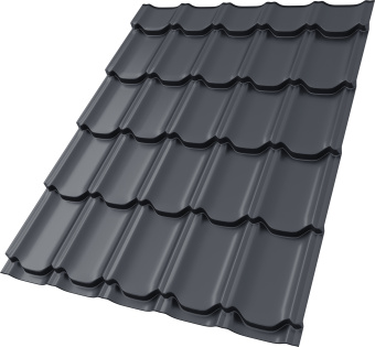 картинка Профиль волновой "Квинта плюс" ("Kvinta plus") 0,45 Drap RAL 7024 мокрый асфальт Центр Кровли