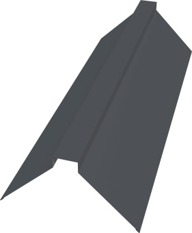 картинка Планка конька плоского 115х30х115 Grand Line 0,5 PurPro матовый RAL 7024 мокрый асфальт (2м) Центр Кровли