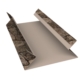 картинка Планка угла внутреннего составная верхняя 0,45 Print Elite King Stone TwinColor (2м) Центр Кровли