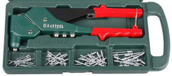 картинка Заклепочник поворотный Kraftool RX-7 360&deg; в кейсе с набором заклепок (31176-H6_z01) Центр Кровли