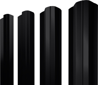 картинка Штакетник М-образный B фигурный Grand Line 0,5 Satin Matt RAL 9005 черный Центр Кровли