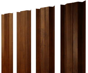 картинка Штакетник М-образный В с прямым резом 0,45 Print Premium Golden Wood Intense FTC Центр Кровли
