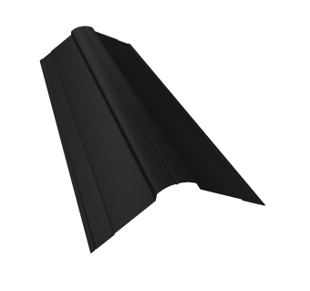 картинка Планка конька фигурного 100x100 0,5 Satin Matt RAL 9005 черный (2м) Центр Кровли