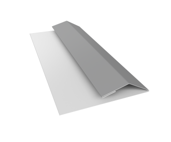 картинка Планка финишная БХ new 0,45 PE с пленкой RAL 9006 бело-алюминиевый (2м) Центр Кровли