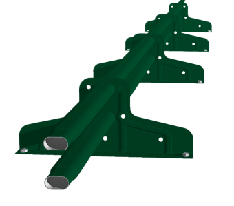 картинка Снегозадержатель Стандарт Т4 d 40х20 RAL 6005 (3м) Центр Кровли