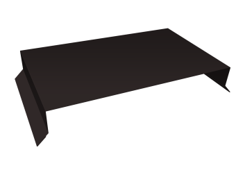 картинка Парапетная крышка прямая 390мм 0,5 Velur X RAL 9005 черный (2м) Центр Кровли