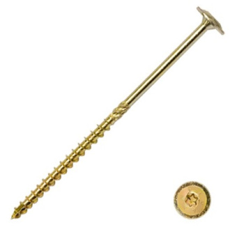 фото Саморез конструкционный тарельчатый Daxmer 8,0х80 (50шт) Torx желтый цинк Центр Кровли картинка Саморез конструкционный тарельчатый Daxmer 8,0х80 (50шт) Torx желтый цинк Центр Кровли