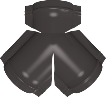 фото Тройник Y конька полукруглого Grand Line 0,45 Drap СТ с пленкой RR 32 темно-коричневый Центр Кровли картинка Тройник Y конька полукруглого Grand Line 0,45 Drap СТ с пленкой RR 32 темно-коричневый Центр Кровли