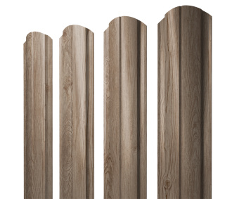 картинка Штакетник Полукруглый Slim фигурный 0,45 Print Elite White Wood TwinColor Центр Кровли