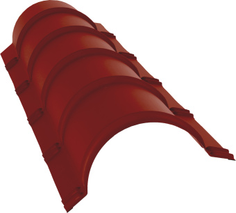 фото Планка малого конька полукруглого Grand Line 0,5 Сатин с пленкой RAL 3009 оксидно-красный (1,97м) Центр Кровли картинка Планка малого конька полукруглого Grand Line 0,5 Сатин с пленкой RAL 3009 оксидно-красный (1,97м) Центр Кровли