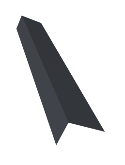 картинка Планка на коньковый аэратор 30х20 Grand Line Фартук S8 0,5 Сатин с пленкой RAL 7024 мокрый асфальт (3м) Центр Кровли