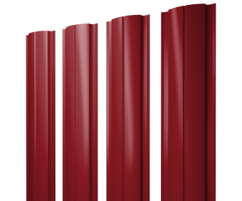картинка Штакетник Полукруглый Slim с прямым резом 0,45 PE RAL 3003 рубиново-красный Центр Кровли