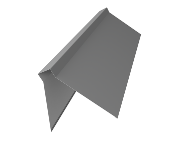 картинка Планка конька плоского 220х50х220 0,5 Satin с пленкой RAL 9006 бело-алюминиевый (2м) Центр Кровли