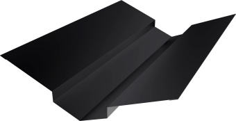 картинка Планка ендовы верхней 88х43х43х88 Grand Line 0,5 PurPro матовый RAL 9005 черный (3м) Центр Кровли