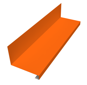 картинка Планка примыкание нижнее к трубе фальц 0,45 PE с пленкой RAL 2004 оранжевый (3м) Центр Кровли