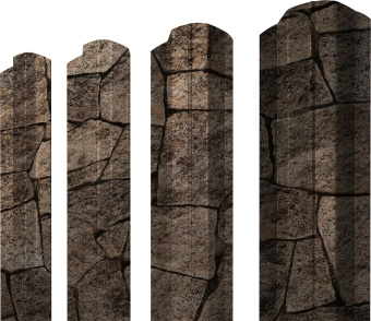 картинка Штакетник М-образный B фигурный Grand Line 0,45 Print Elite King Stone TwinColor Центр Кровли