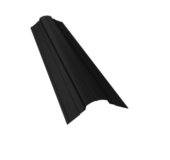 картинка Планка конька фигурного 70x70 0,45 Drap TR RAL 9005 черный (2м) Центр Кровли