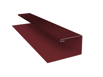картинка Планка П-образная БХ new 0,45 PE-Double с пленкой RAL 3005 красное вино (2м) Центр Кровли