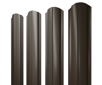картинка Штакетник Полукруглый Slim фигурный 0,45 Drap-double TX RR 32 темно-коричневый Центр Кровли