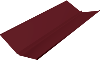 картинка Планка ендовы нижней с компенсатором Grand Line 0,45 PE-Double с пленкой RAL 3005 красное вино (3м) Центр Кровли