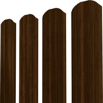 картинка Штакетник Twin XL фигурный Grand Line 0,45 Print Elite Choco Wood TwinColor Центр Кровли