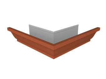 картинка Угол желоба со сварным швом внешний Vortex Lite 130мм RAL 8004 терракота Центр Кровли