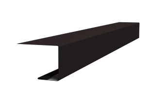 картинка Планка завершающая для Кликфальц Pro 0,5 Satin с пленкой RAL 9005 черный (2м) Центр Кровли